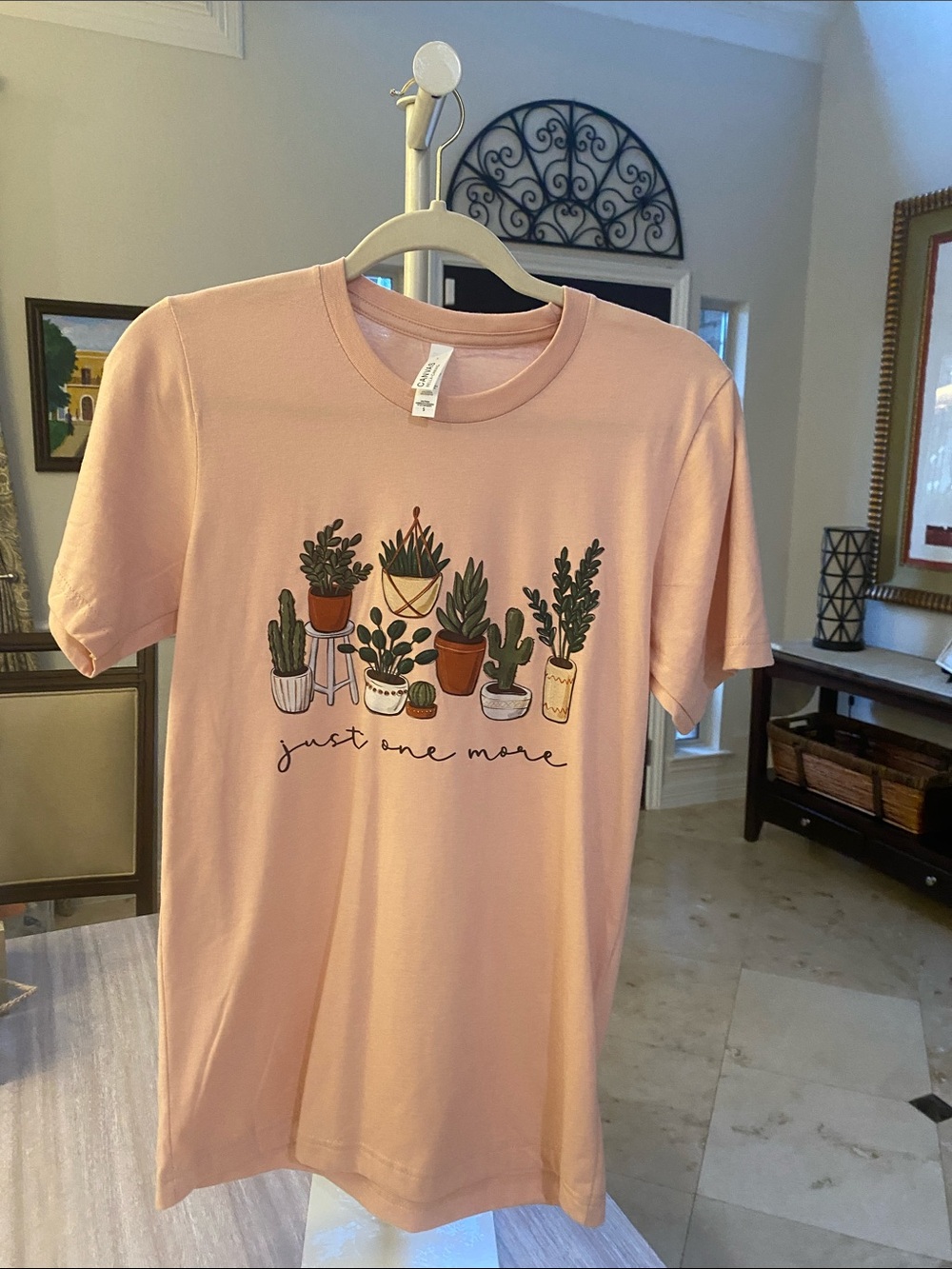 Peach Succulent Graphic Tee - 'Just One More'